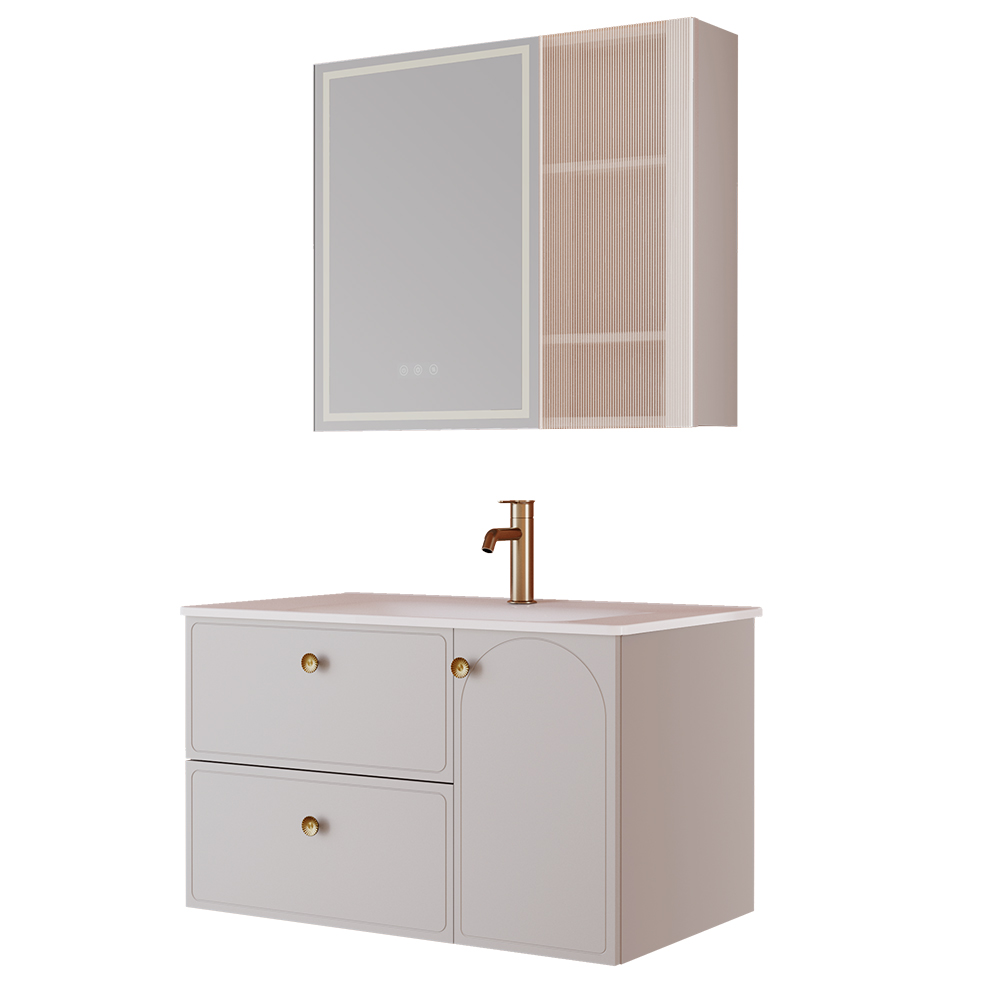 BC6301-090陶瓷盆款 生态实木榴莲视频软件柜