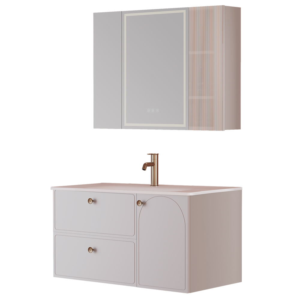 BC6301-100陶瓷盆款 生态实木榴莲视频软件柜