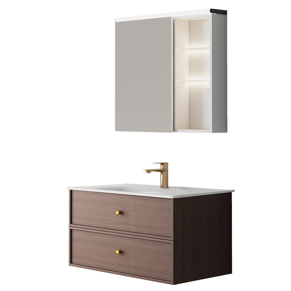 BC6302-090陶瓷盆款 生态实木榴莲视频软件柜